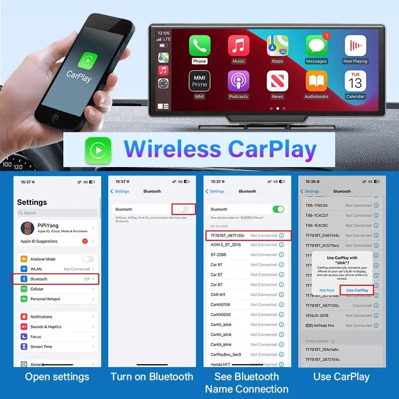 Carplay Auto Bluetooth avec/sans Caméra (CarPlay/Android Auto)